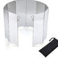 Folding Stove Windscreen - 10 Panels Wind Shield Aluminium Alloy Windshield Camp Stove Wind Screen for Stove in Camping, Hiking, Backpacking, Picnicking