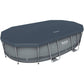 Bestway Power Steel 16' x 10' x 42" Oval Frame Swimming Pool Set with Filter, Ladder and Cover