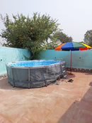 Bestway Power Steel 16' x 10' x 42" Oval Frame Swimming Pool Set with Filter, Ladder and Cover