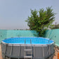 Bestway Power Steel 16' x 10' x 42" Oval Frame Swimming Pool Set with Filter, Ladder and Cover