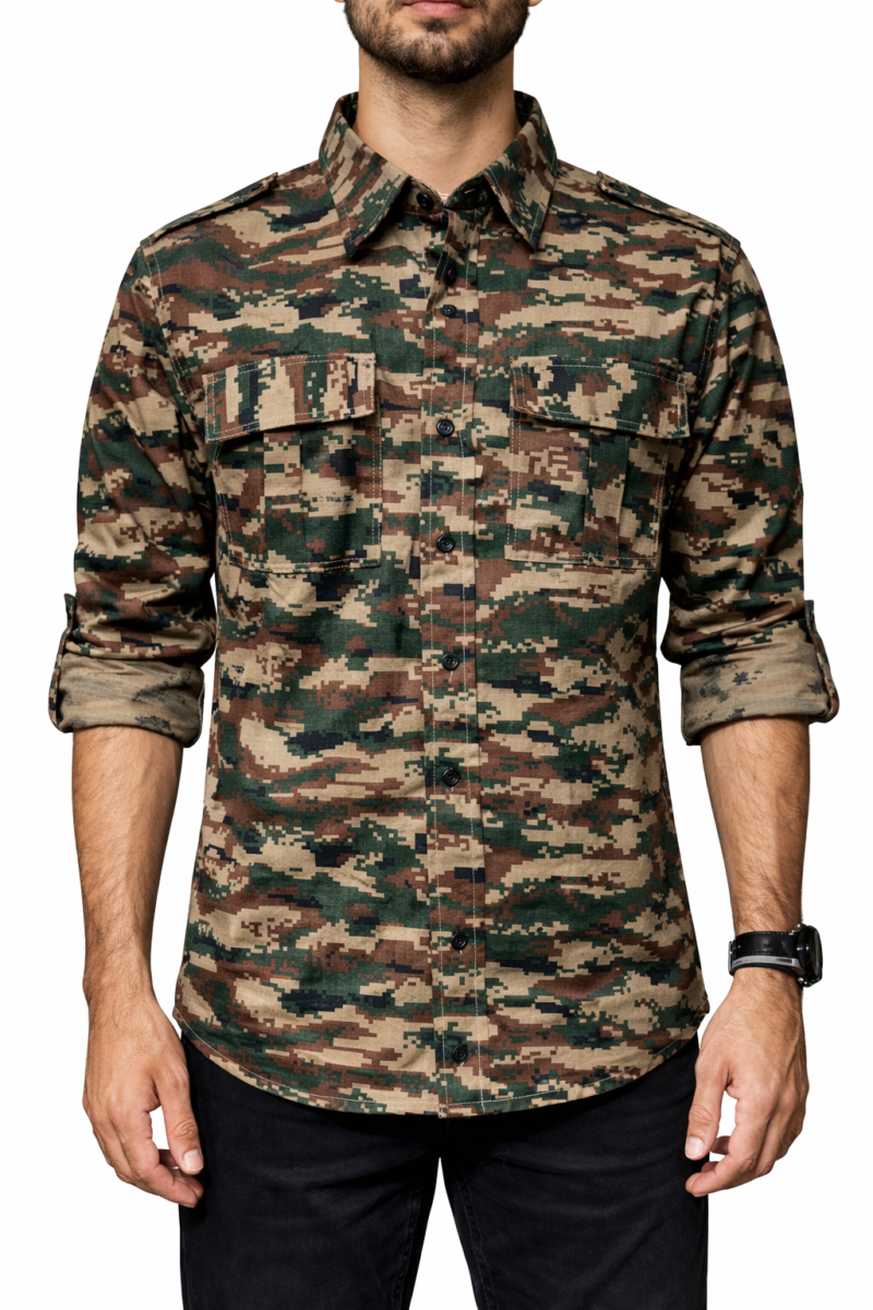 JAG Forest Ranger Travel & Safari Shirt | Digi Camo Print