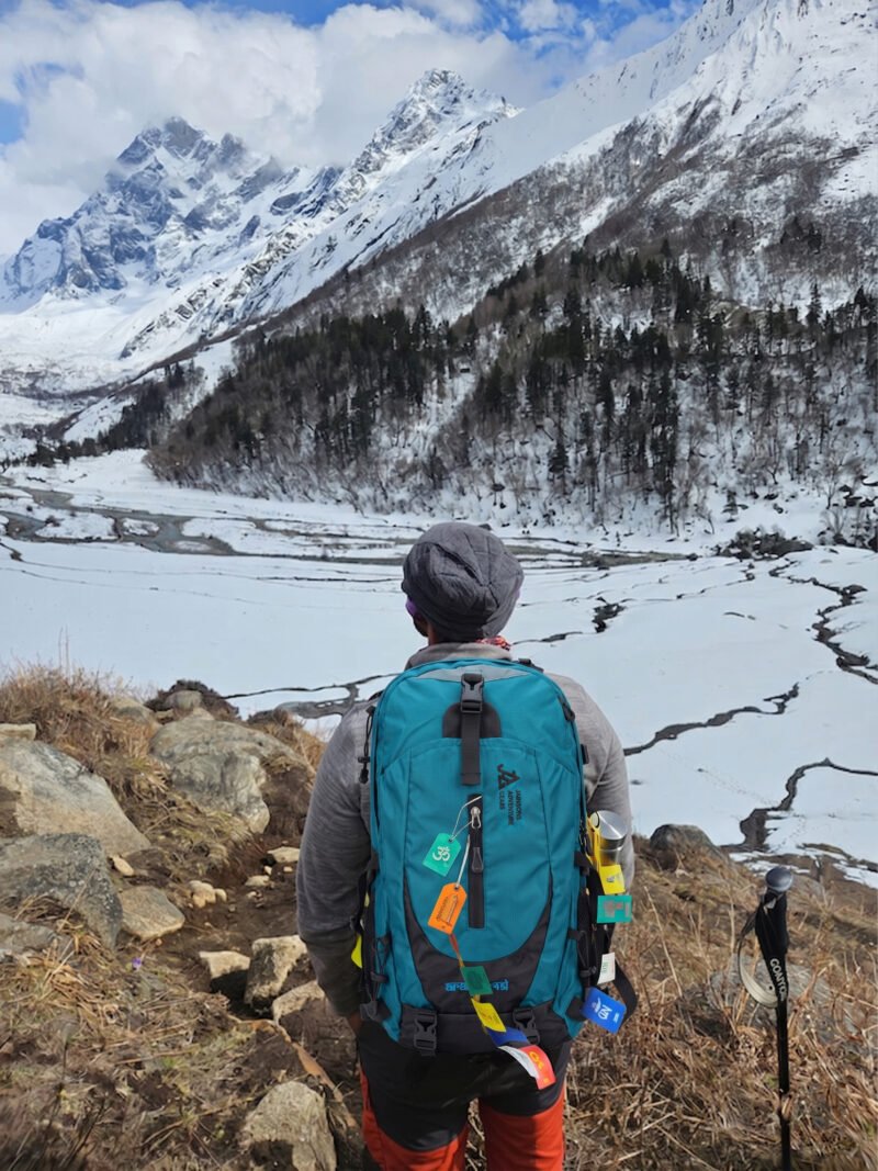 JAG Aranya 45L Alpine Backpack | Air Flow Back Support | Twin Aluminium Rods + Mesh | Glacier Blue