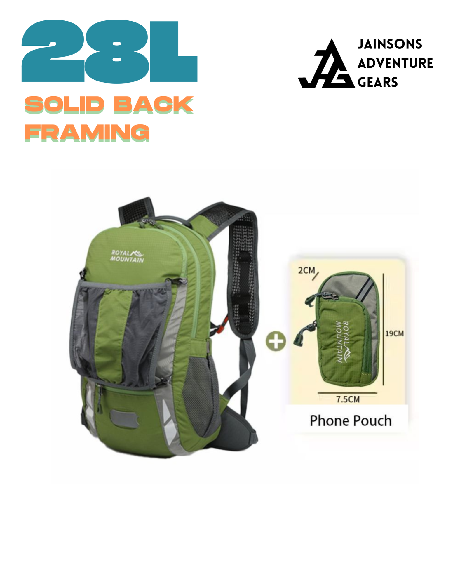 JAG 28L DECOMPRESS ULTRALIGHT TREKKING BACKPACK 28L – LAPTOP COMPARTMENT TRAVEL BAG FOR HIKING, CAMPING & OUTDOOR ADVENTURES - Image 4