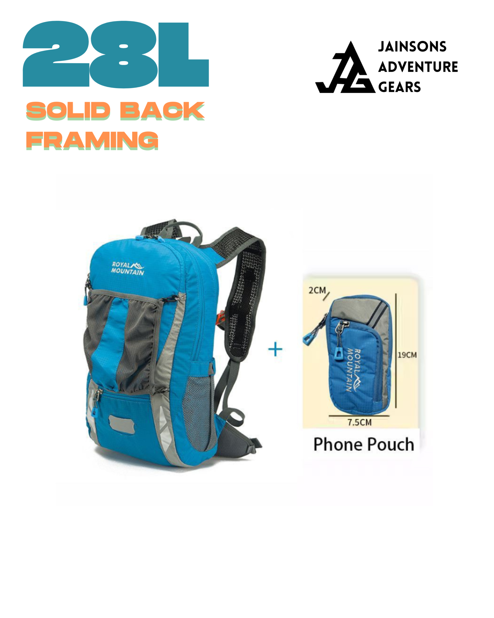 JAG 28L DECOMPRESS ULTRALIGHT TREKKING BACKPACK 28L – LAPTOP COMPARTMENT TRAVEL BAG FOR HIKING, CAMPING & OUTDOOR ADVENTURES - Image 5