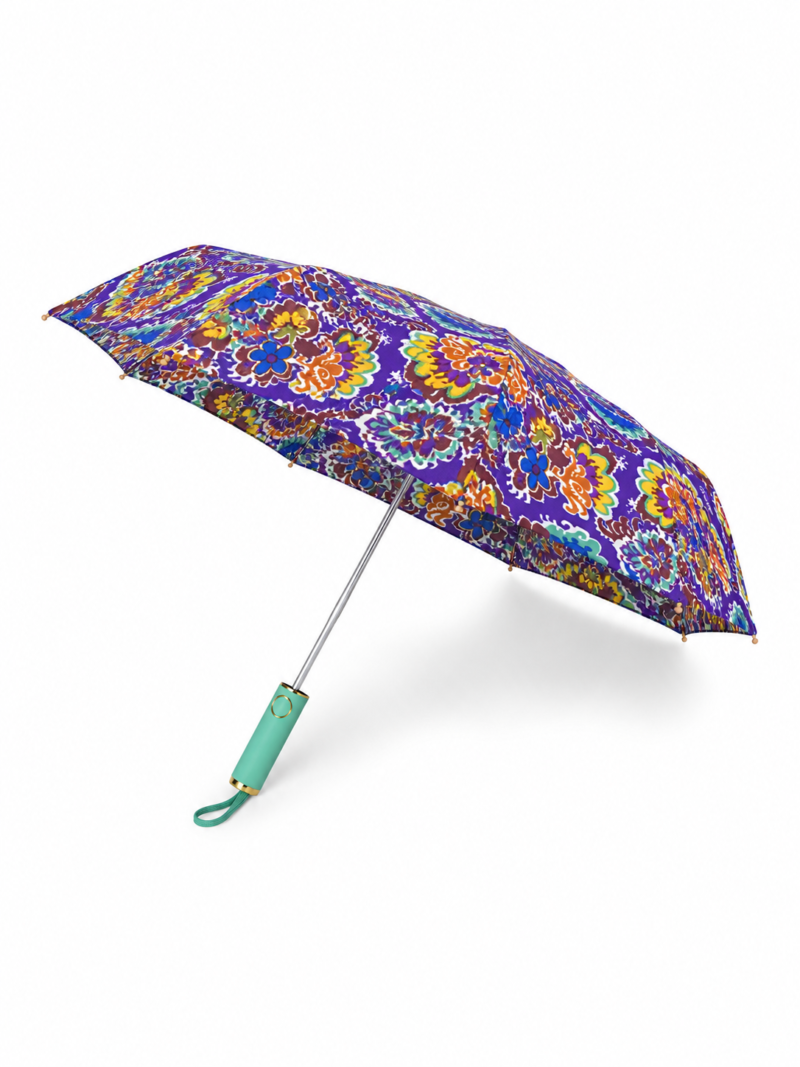 Jainsons Bloom X4 Umbrella | 3 Fold Umbrella | Silver Print | Flora 1