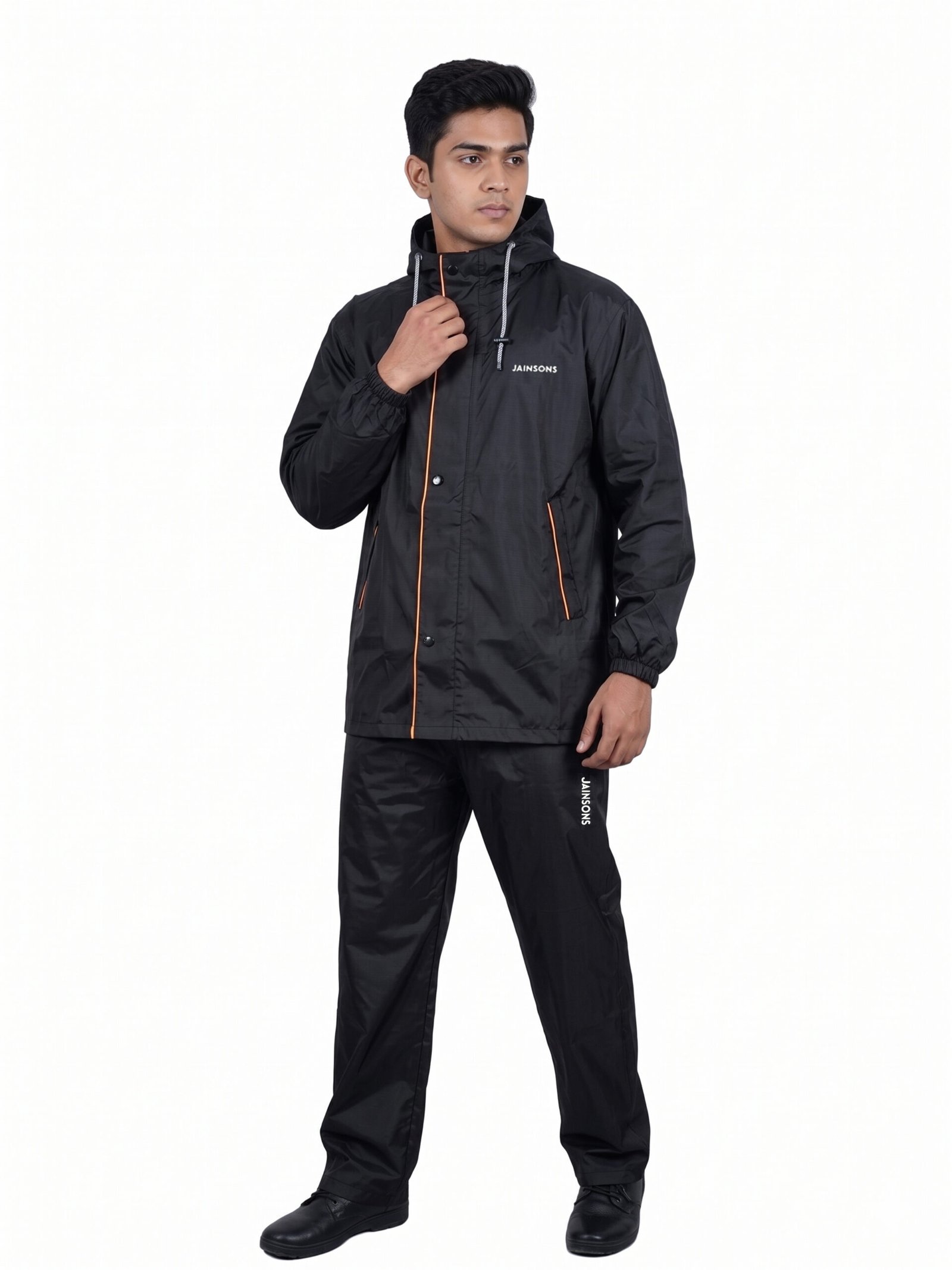 Jainsons Men's Rio Safari Raincoat Set | Black & Yellow | Poly Micro Seam Sealed | 3000MM Waterproof Tested