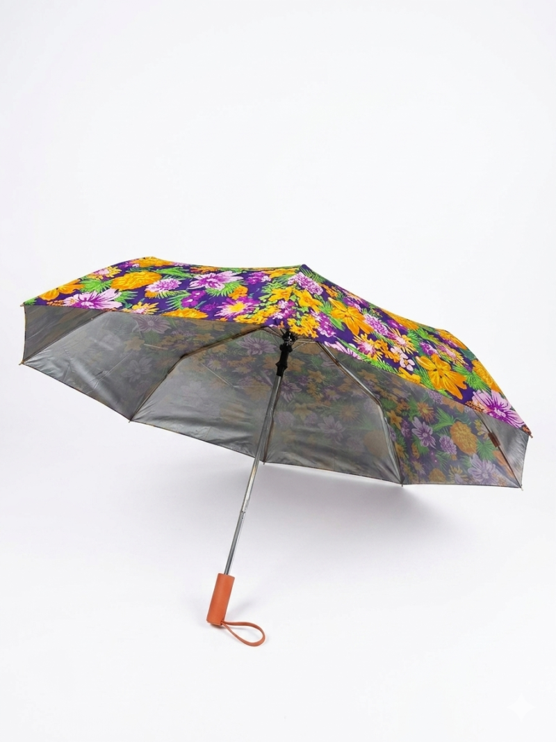 Jainsons Bloom X4 Umbrella | 2 Fold Umbrella | Silver Print | Flora 4