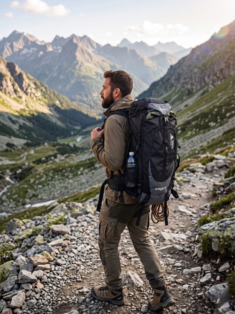 JAG Aranya 45L Alpine Backpack | Air Flow Back Support | Twin Aluminium Rods + Mesh | Granite Peak