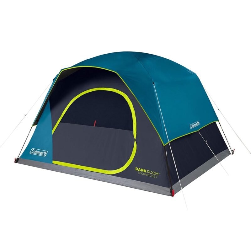 Coleman 8-Person Dark Room SkyDome Camping Waterproof Dome Tent l with More Headroom & 5 Minute Set Up with Fixed Pre-Attached Poles