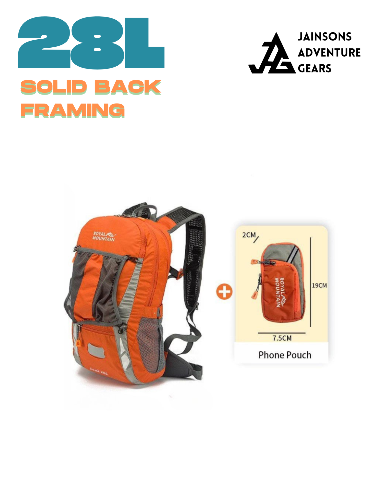 JAG 28L DECOMPRESS ULTRALIGHT TREKKING BACKPACK 28L – LAPTOP COMPARTMENT TRAVEL BAG FOR HIKING, CAMPING & OUTDOOR ADVENTURES - Image 2