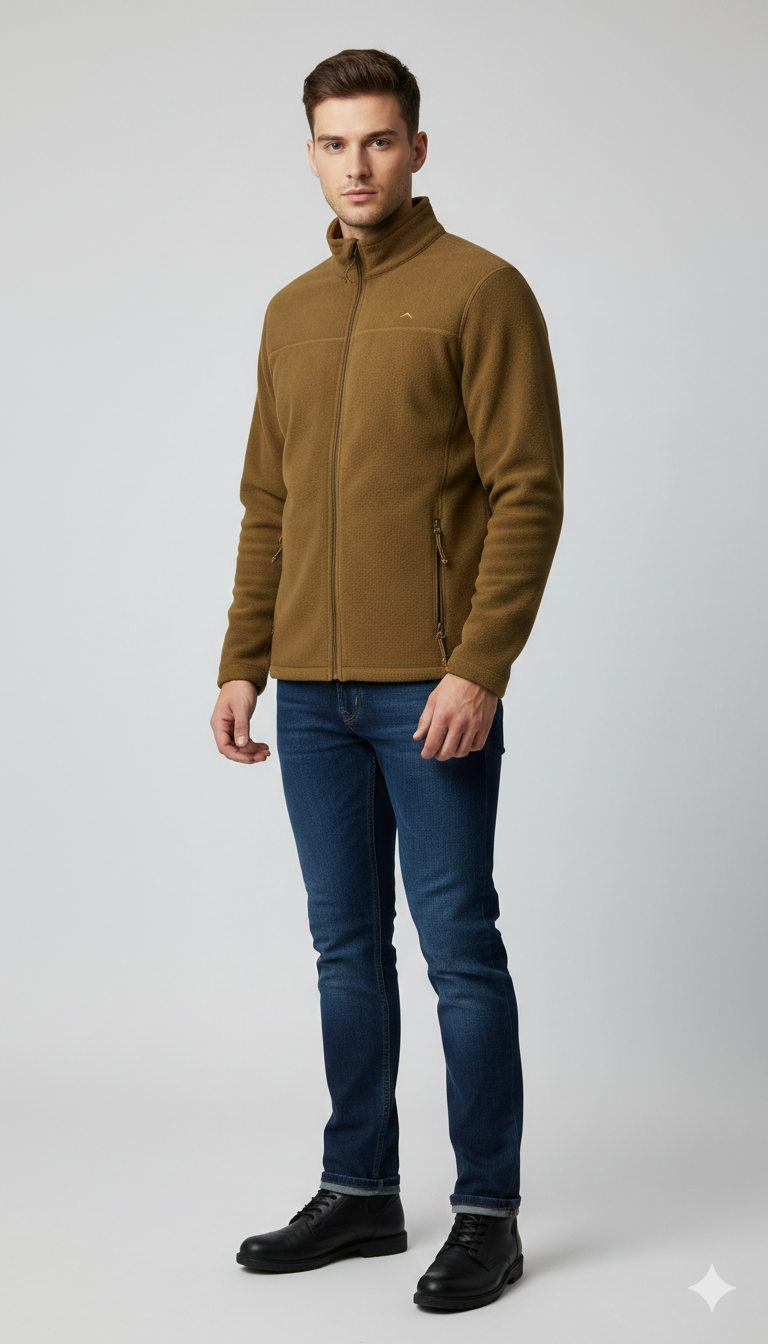 JAG Anti-Pilling Fleece Winter Jacket and Windcheater | Olive
