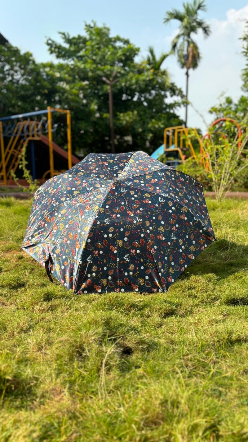 Jainsons 2 Fold Satin Printed Umbrella | Eco | 23”X8