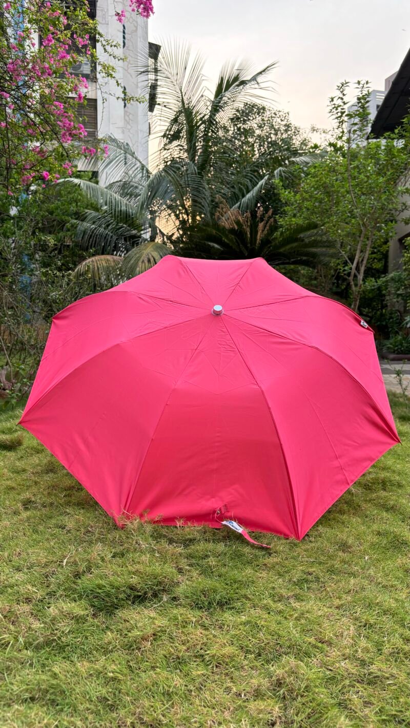 Jainsons Mono Silver 2 Fold Umbrella | Hot Pink