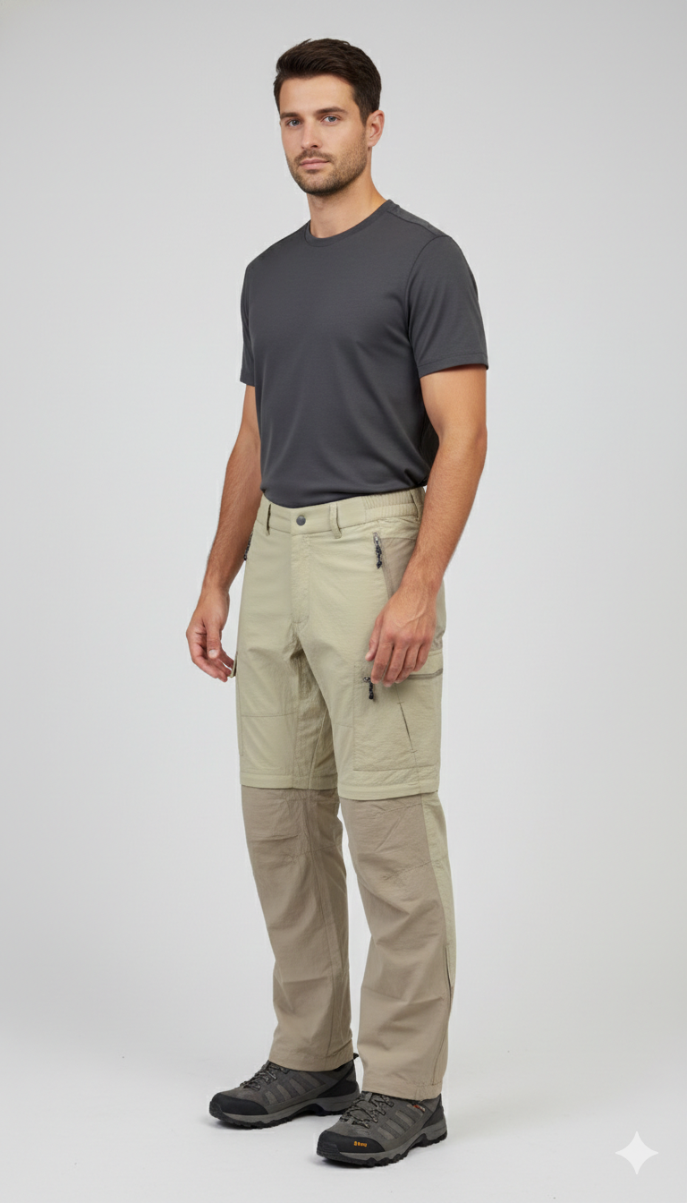 JAG TerraTrek Convertible Limited Edition Trekking Pant | Fawn | Bottom Zipper | Ultra Light Crush Fabric