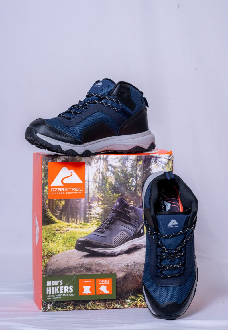 Ozark Trail Mid Ankle Hiking & Trekking Shoes | Water Repellent | Ultra Light | 300Grams Each Shoe | Airforce Blue