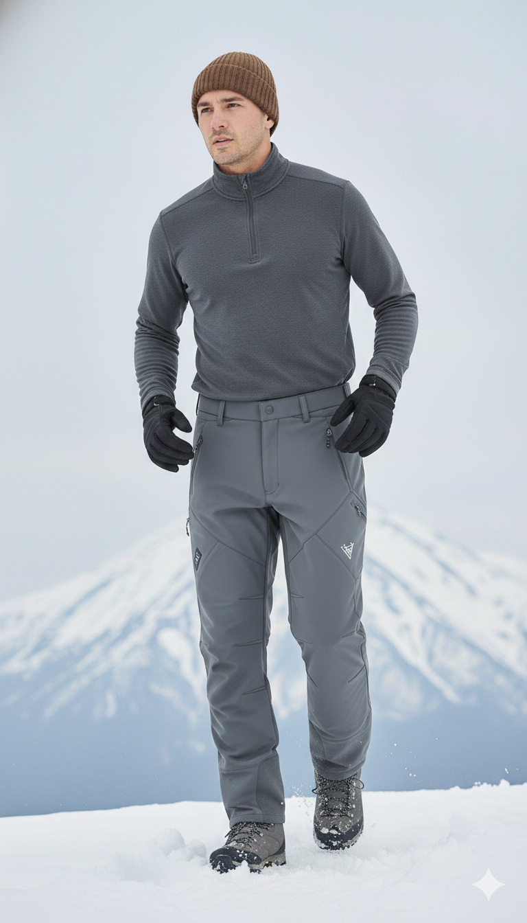 JAG Mt. Kailash Series Trekking & Hiking Pants | Snow Proof | Fleece Inside | Unisex Design | Bonded Fleeced Fabric | Snow Trekking Pants | Triple Layered Fabric | Space Grey - Limited Edition