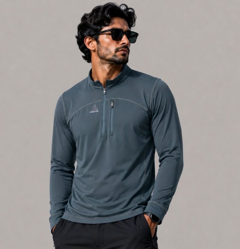 JAG Summit Seeker Series Full Sleeves Tshirt | UPF 50+ Protection | Hiking Tshirt | Trekking Tshirt | Steel Blue