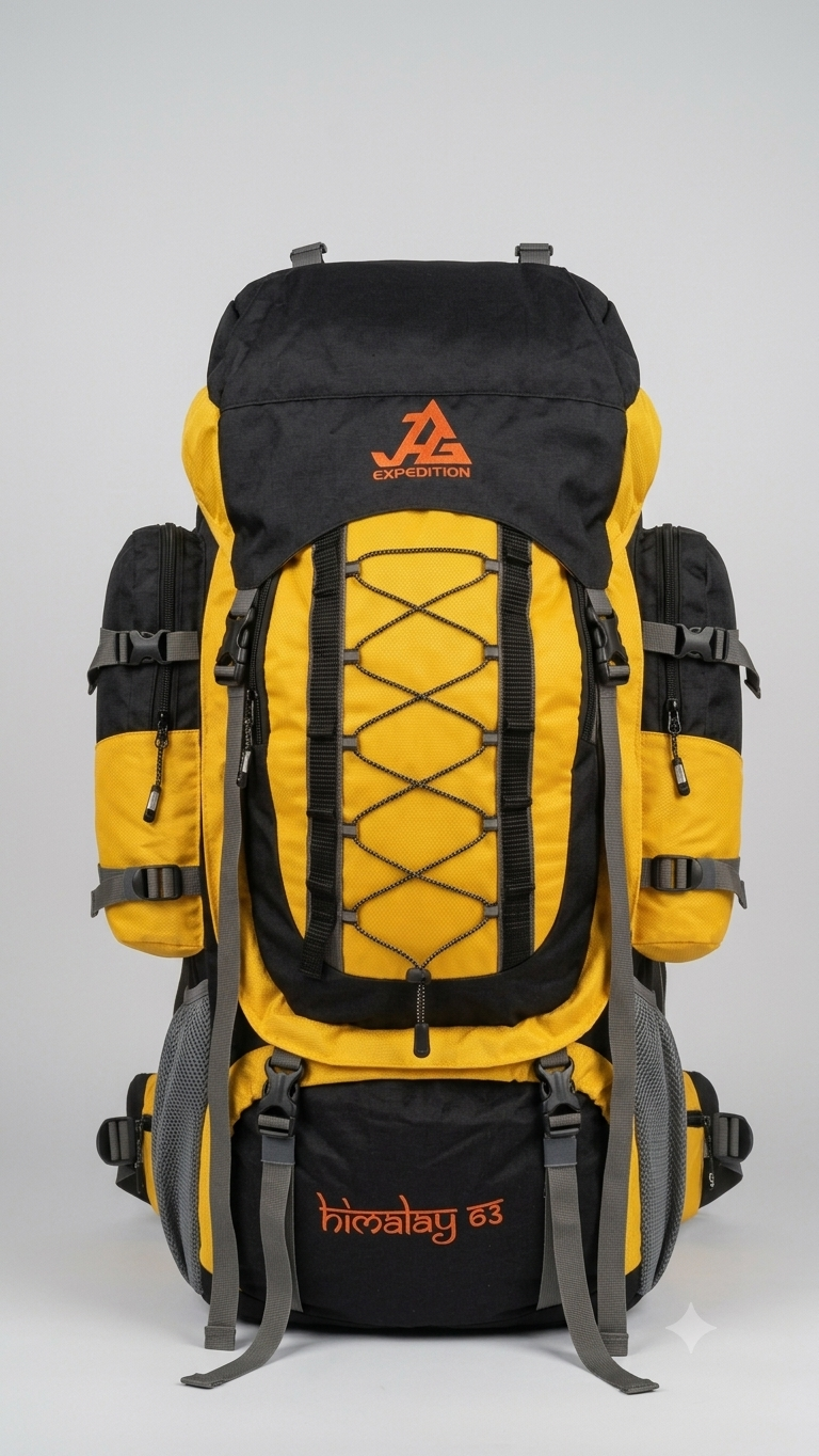 JAG Himalay 63L Metal Frame Rucksack with Rain Cover for Trekking & Travel | Front Opening | Laptop Sleeve | Men & Women | 3 Year Warranty | 63 Litre - Image 17