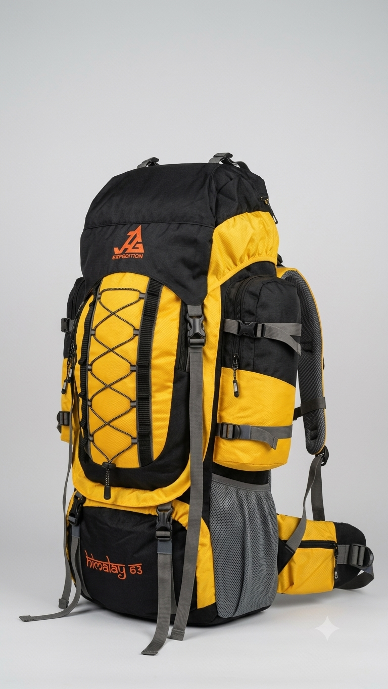 JAG Himalay 63L Metal Frame Rucksack with Rain Cover for Trekking & Travel | Front Opening | Laptop Sleeve | Men & Women | 3 Year Warranty | 63 Litre - Image 16