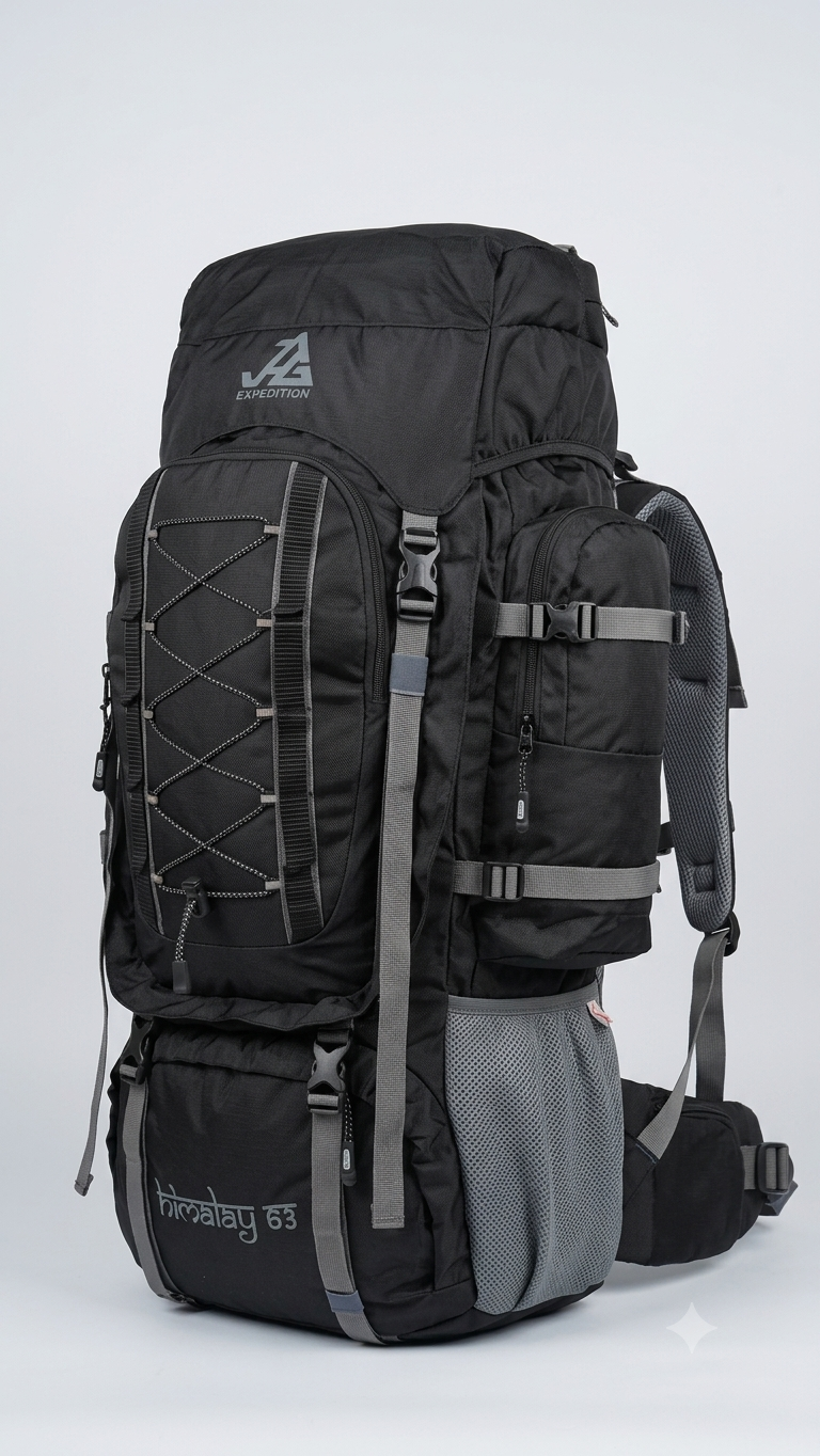 JAG Himalay 63L Metal Frame Rucksack with Rain Cover for Trekking & Travel | Front Opening | Laptop Sleeve | Men & Women | 3 Year Warranty | 63 Litre - Image 12