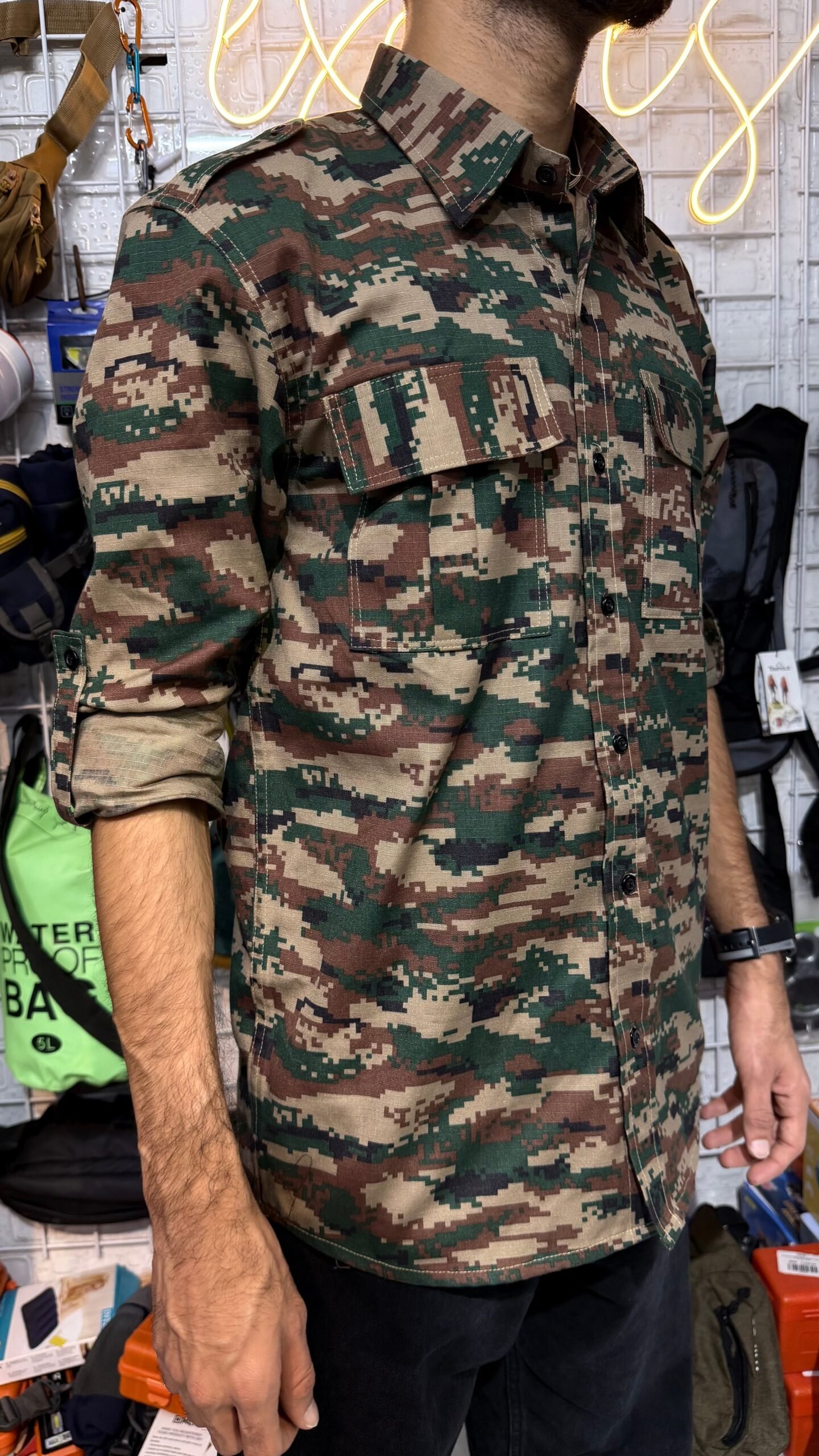 JAG Forest Ranger Travel & Safari Shirt | Digi Camo Print - Image 2