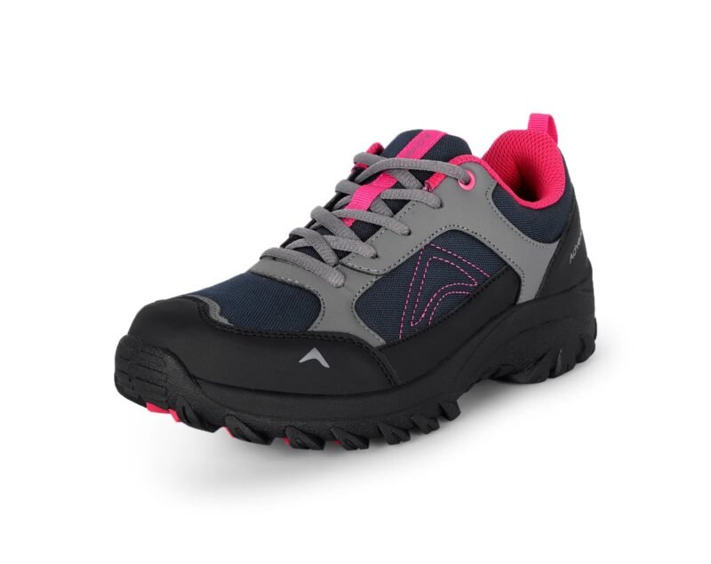 Adventra Women Low-Top Hiking Shoes with Anti-Skid Rubber Sole (EH500) Black-Pink