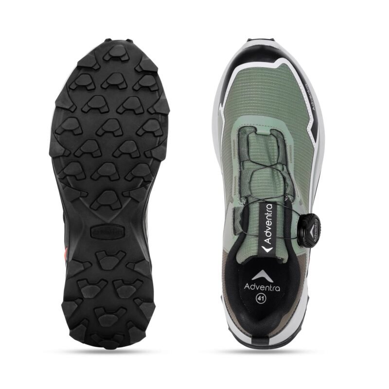 Adventra Men Waterproof Low-Top Hiking Shoes with Auto-Lacing (ET1102) Olive Green