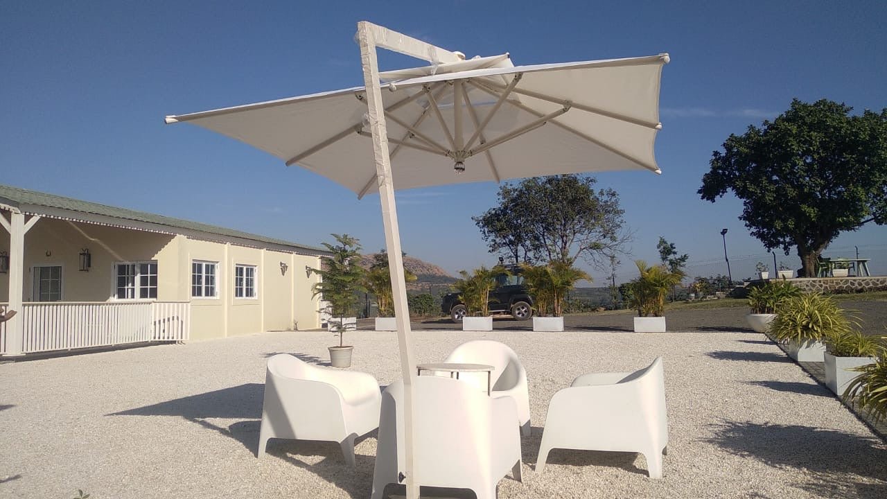 JS Santorini Ultra Premium Luxury Umbrella | Outdoor Umbrella | Made in Bharat | Square Side Pole - Image 4