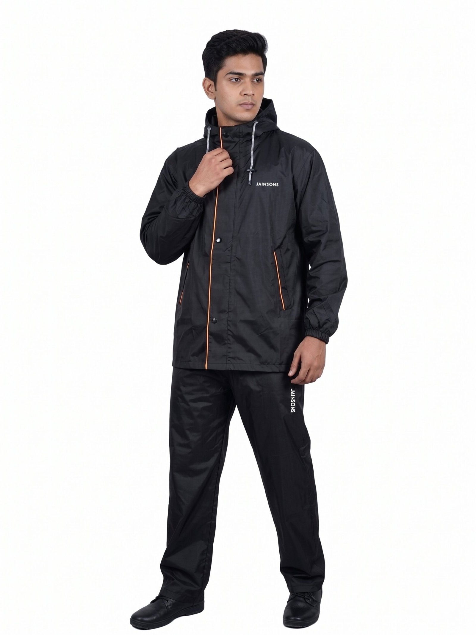 Jainsons Men's Rio Safari Raincoat Set | Black & Yellow | Poly Micro Seam Sealed | 3000MM Waterproof Tested