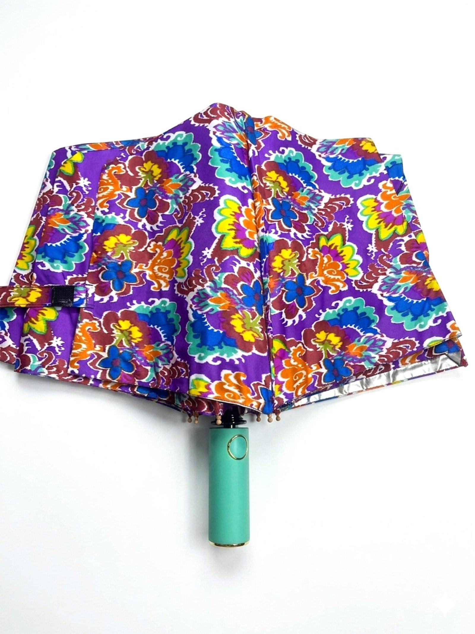Jainsons Bloom X4 Umbrella | 3 Fold Umbrella | Silver Print | Flora 1 - Image 3