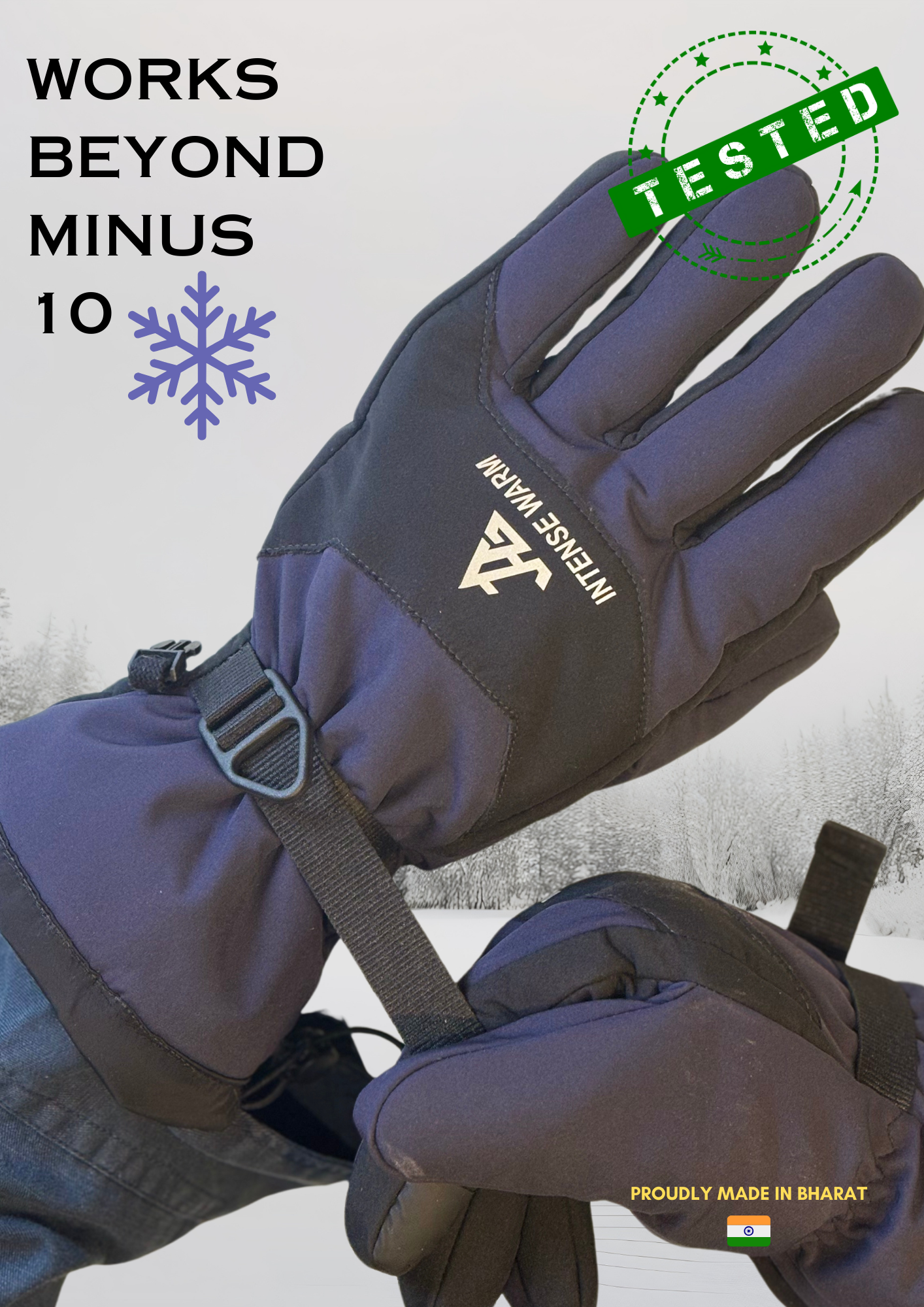 JAG Arctic Pro Snow Gloves | 100% Waterproof | Minus 10 Tested Gloves | Intense Warm Tech - Image 2