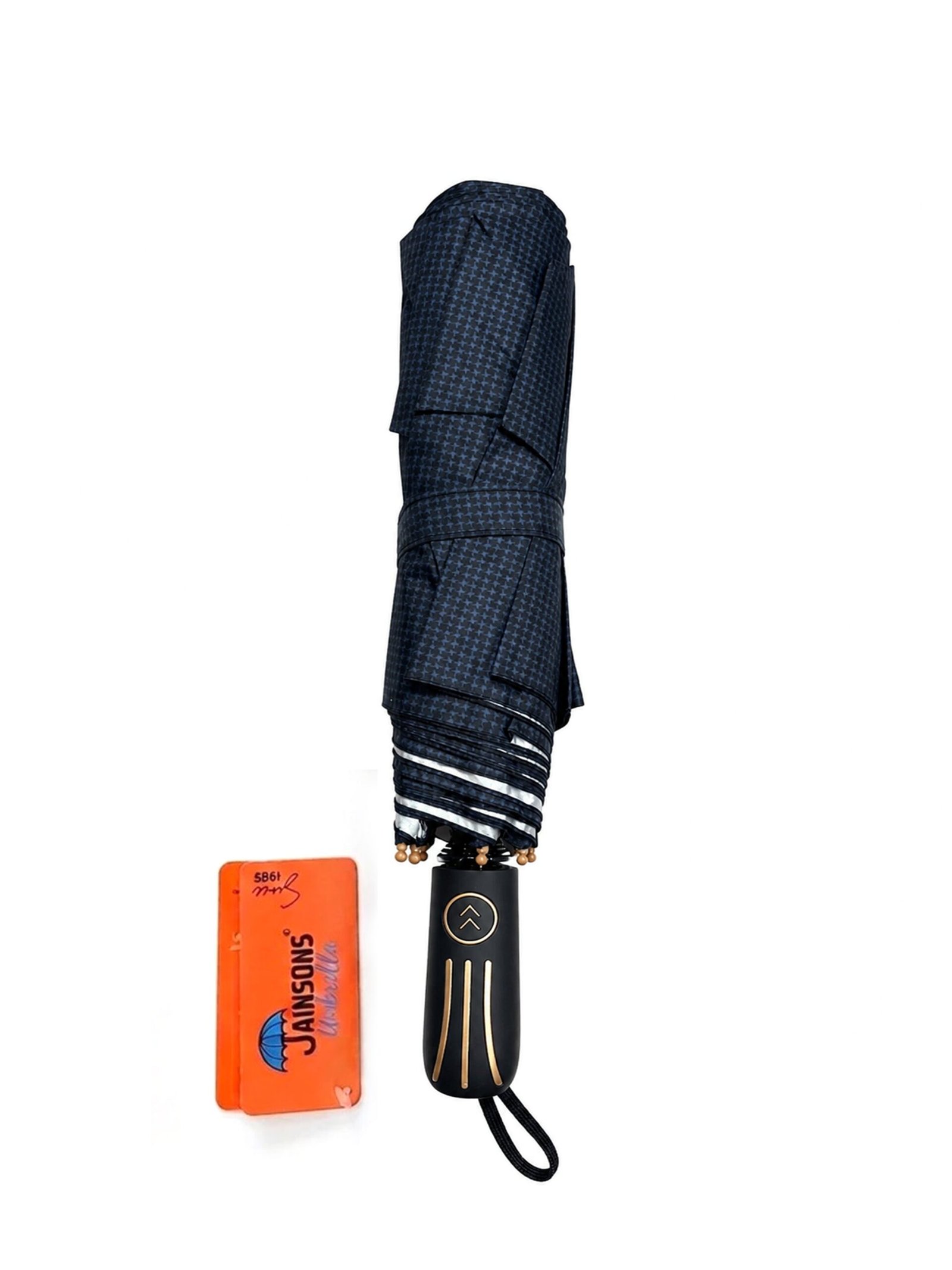 Jainsons Stealth X3 Umbrella | 3 Fold Umbrella | Seamless Print | Blue Design - Image 2