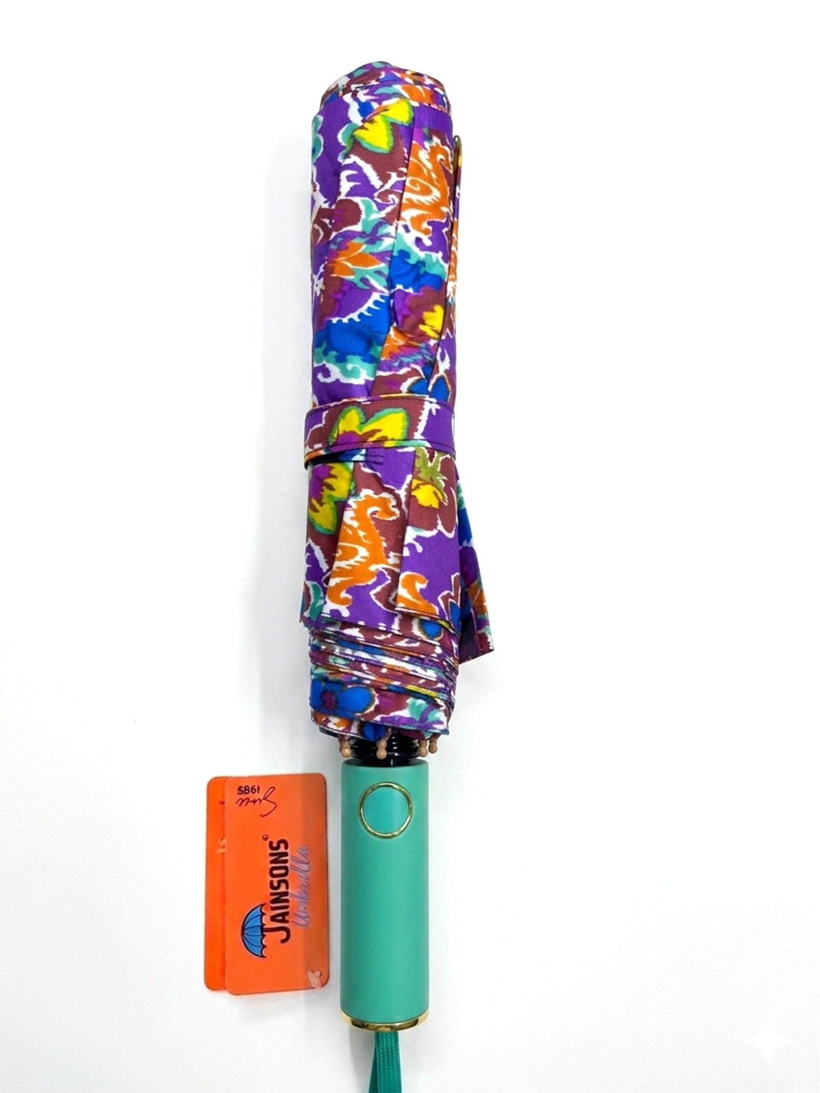 Jainsons Bloom X4 Umbrella | 3 Fold Umbrella | Silver Print | Flora 1 - Image 2