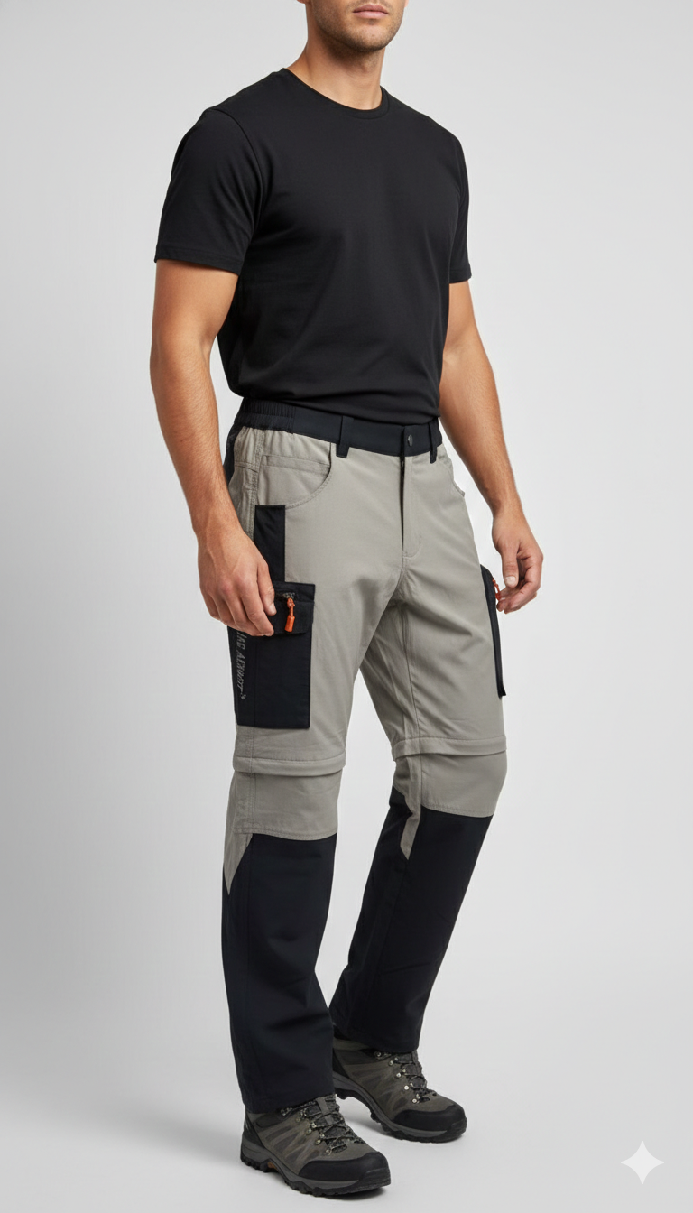 JAG Aerofit Convertible Travel & Hiking Pants | 5 Pocket Design | Stretchable Fabric | Olive