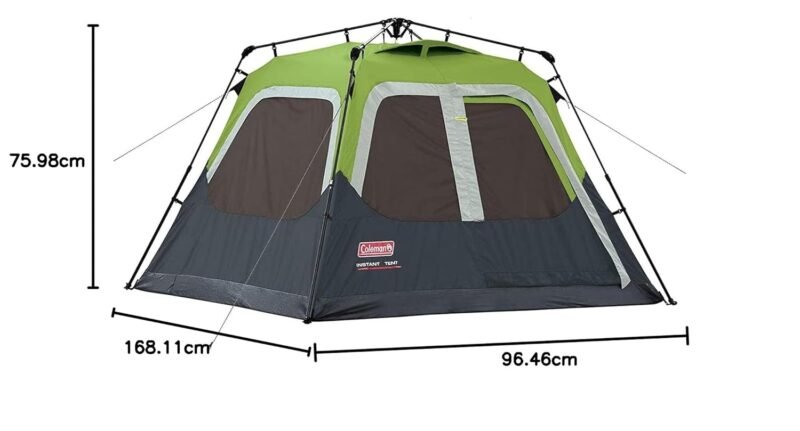 Coleman Fastpitch Instant Cabin 8 Person | 60-Second Fastpitch Setup | Weathertec System | 600 mm Water Column | Pre-Attached Poles
