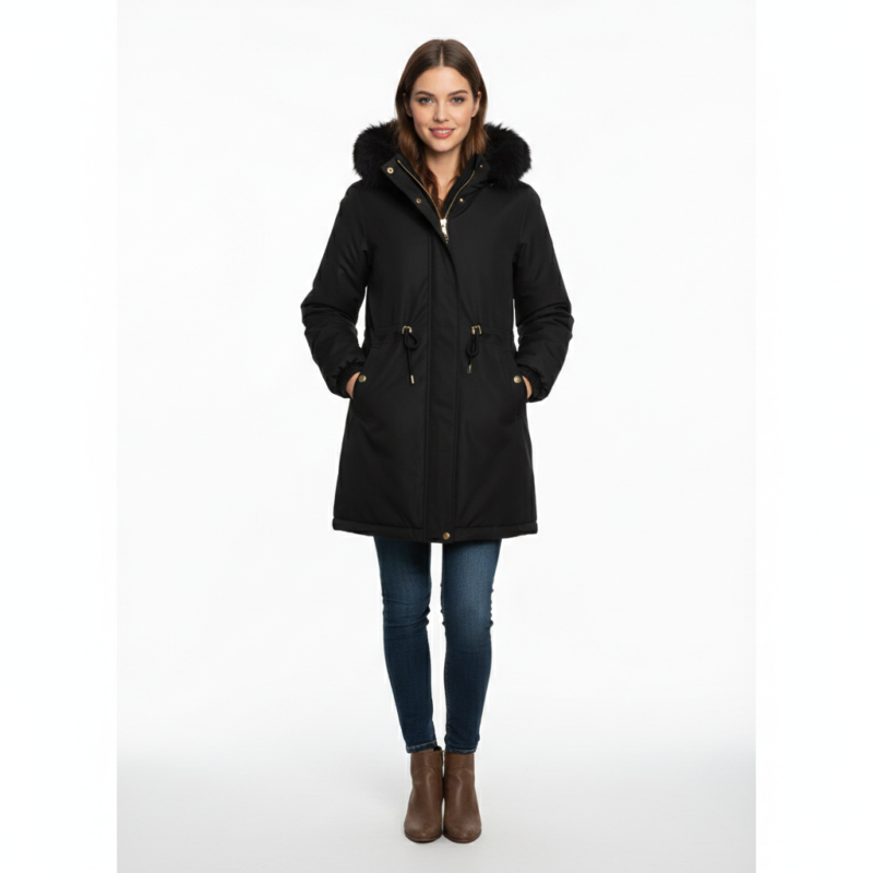 JAG Women’s Bonded Fur Water Repellent Jacket | Blush Pink | Jet Black