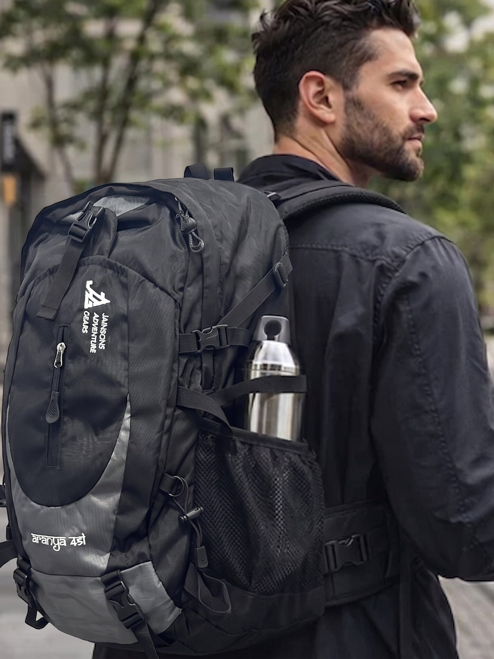 JAG Aranya 45L Alpine Backpack | Air Flow Back Support | Twin Aluminium Rods + Mesh | Granite Peak - Image 3