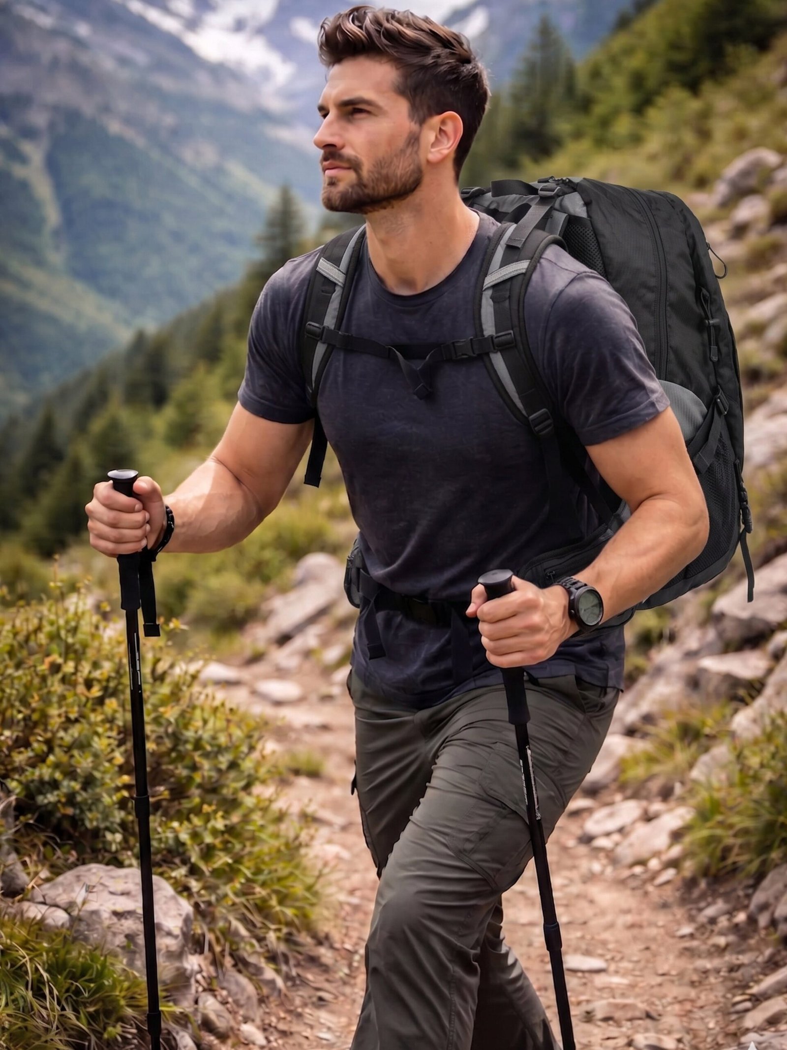 JAG Aranya 45L Alpine Backpack | Air Flow Back Support | Twin Aluminium Rods + Mesh | Granite Peak - Image 5