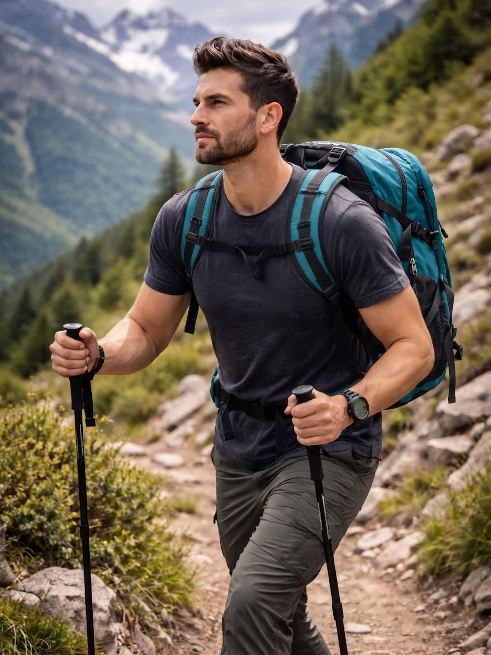 JAG Aranya 45L Alpine Backpack | Air Flow Back Support | Twin Aluminium Rods + Mesh | Glacier Blue - Image 5