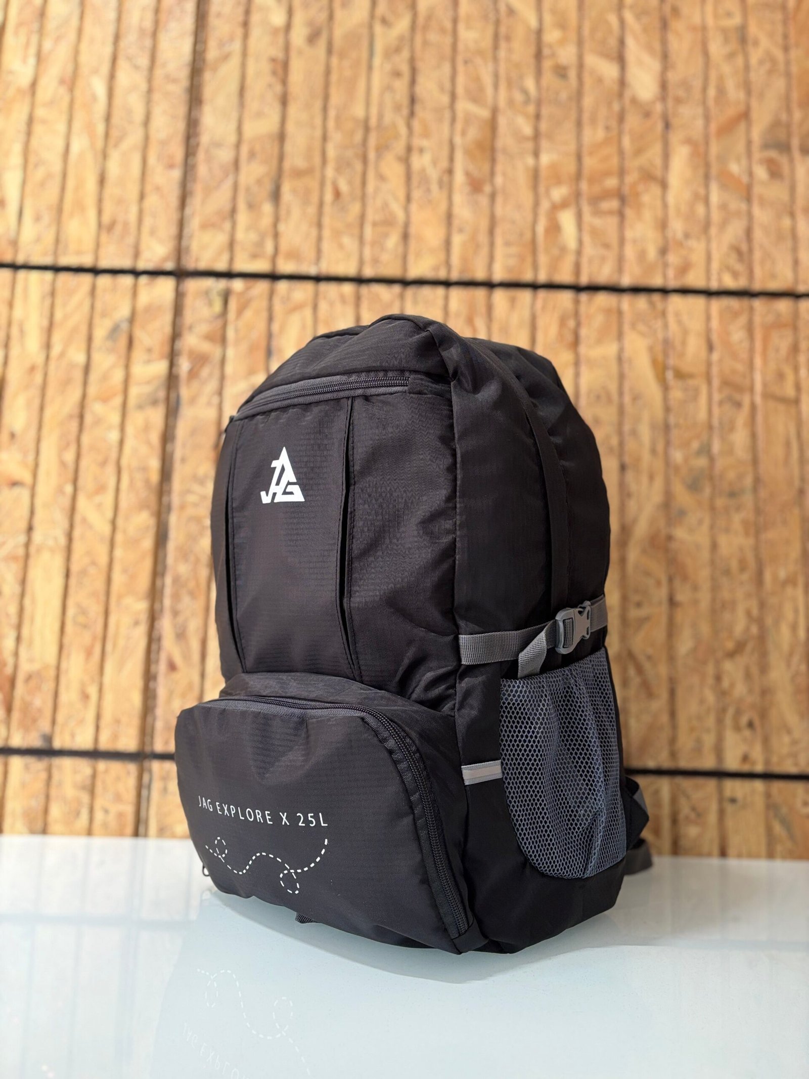 JAG Explore X 25L Self Foldable Daypack | Backpack and Day Bag for Hiking and Day Trips | Jet Black - Image 3