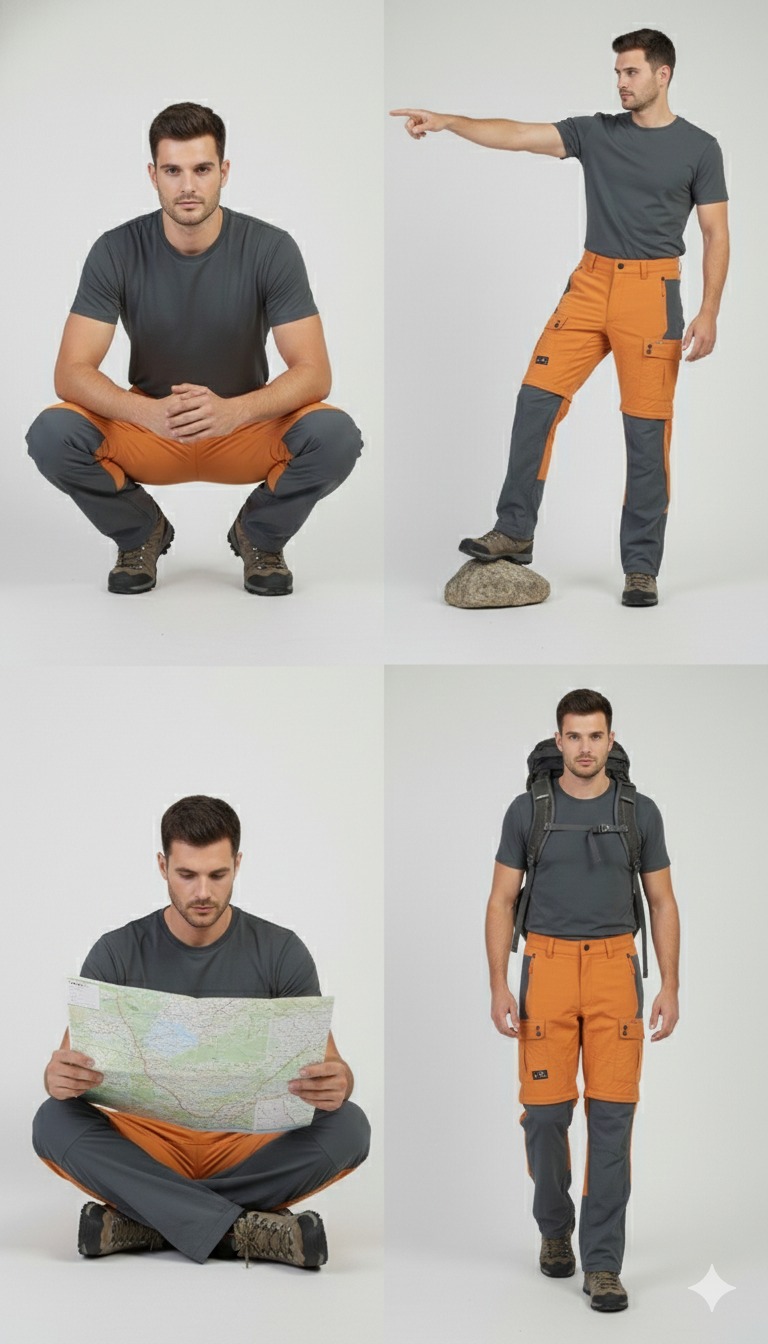 JAG TerraTrek Convertible Limited Edition Trekking Pant | Cosmic Orange | Bottom Zipper | Ultra Light Crush Fabric - Image 2