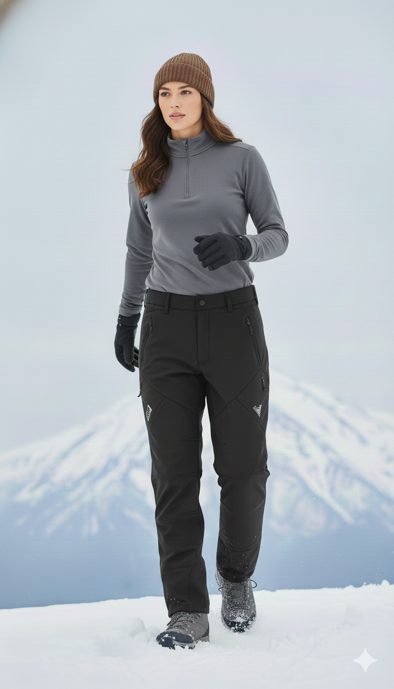 JAG Mt. Kailash Series Trekking & Hiking Pants | Snow Proof | Fleece Inside | Unisex Design | Bonded Fleeced Fabric | Snow Trekking Pants | Triple Layered Fabric | Jet Black - Limited Edition