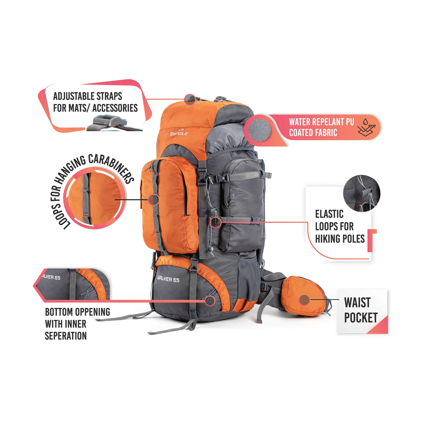 Tripole Walker 55 Litre - Trekking and Backpacking - Image 3