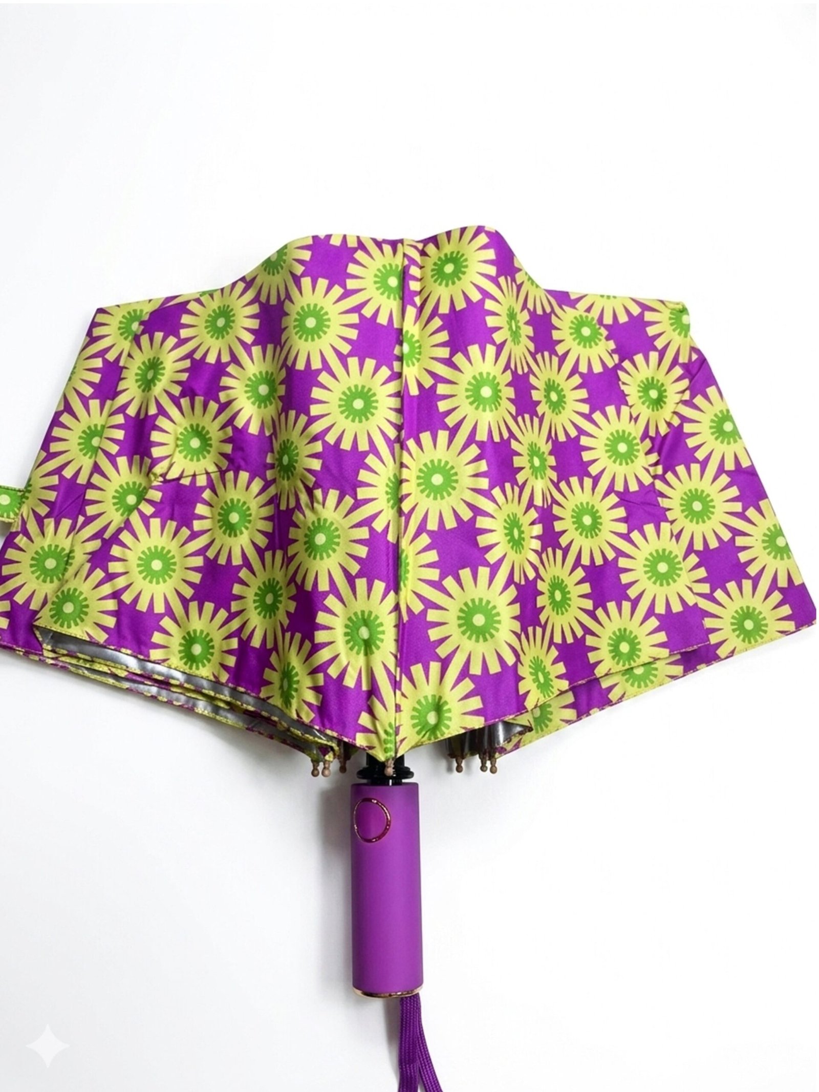 Jainsons Bloom X4 Umbrella | 2 Fold Umbrella | Silver Print | Flora 3 - Image 3
